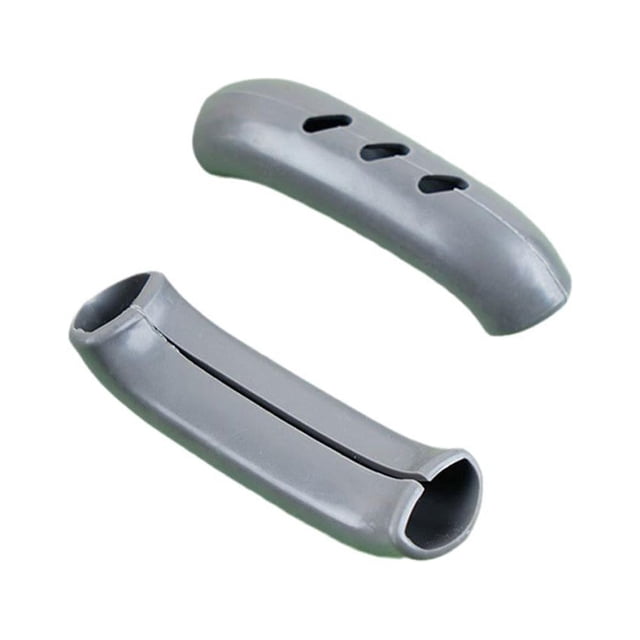 2 fundas de silicona antiescaldaduras para mangos de ollas, gris, rojo y verde, resistentes a altas temperaturas de hasta 250 °C, suaves y seguras para usar en la cocina.