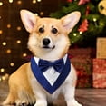 thumbnail image 5 of Bandana formal para perro, boda, collar para perro con pajarita, disfraz de cumpleaños, esmoquin ajustable para fiesta de mascotas, azul Zhivalor CPB-SSW513-2, 5 of 5