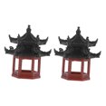 thumbnail image 6 of Worgeous 2pcs Tiny Pavilion Ornament Mini Pavilion Statue Decorative Pavilion Decor Yard Bonsai Decoration Garden Chinese Style Pavilion Sculpture, 6 of 8