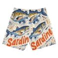 thumbnail image 7 of FORMRS Boys Swim Trunks Quick Dry Mesh Liner Boardshorts Sizes XS-XL, Blue Sardines Pattern, 7 of 7