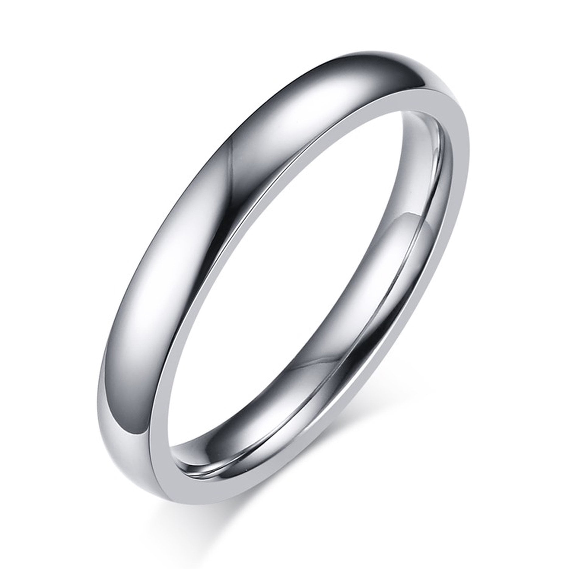 3mm Stainless Steel Plain Wedding Band Ring for Women Men Size M-Y