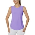 thumbnail image 2 of LYEAA Yoga Tank Tops for Women Sleeveless Crew Neck Spring Summer Fitted Casual Tee Shirts Solid Sports Vacation Beach Fashion Pullover Vest Breathable Soft Loungewear Going Out Clothes Purple M, 2 of 6