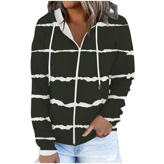 Womens Coats Outerwear Winter Women Printed Blouse Long Sleeve Tops Sweatshirt Pockets Hoodied