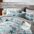 thumbnail image 3 of Flymme Coastal Bedding Comforter Set Full Bed in a Bag Blue 7 Pieces Beach Themed Comforter Set with Sheets Complete Ocean Bedding Sets for All Season, 3 of 8