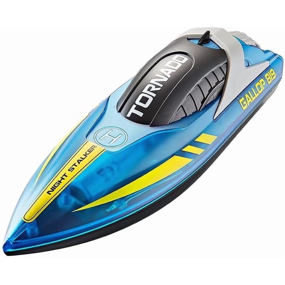 RC Speedboat, Funtogether Toys, with LED Lights, Rechargeable Waterproof Racing Toy for Pools & Lakes