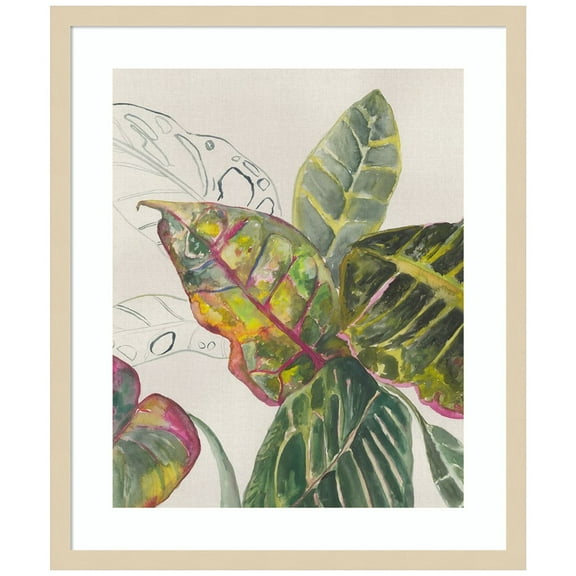 Amanti Art Croton Plants Wood Framed Wall Art Print