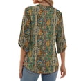 thumbnail image 4 of MOSHU V Neck Tops for Women 3/4 Length Sleeve Women Tops Casual Dressy Women Blouses Trendy Tunic Tops, 4 of 9