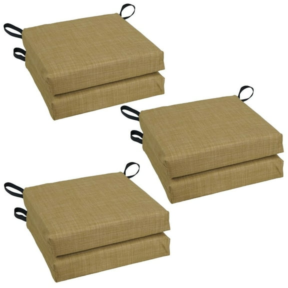Blazing Needles 16-inch Spun Polyester Solid Outdoor Square Chair Cushions (Set of 6)