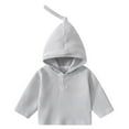 thumbnail image 1 of Infant Cotton Hooded Sweatshirts, Cute Button Up Pullover for Baby, 0-3Y, 1 of 3