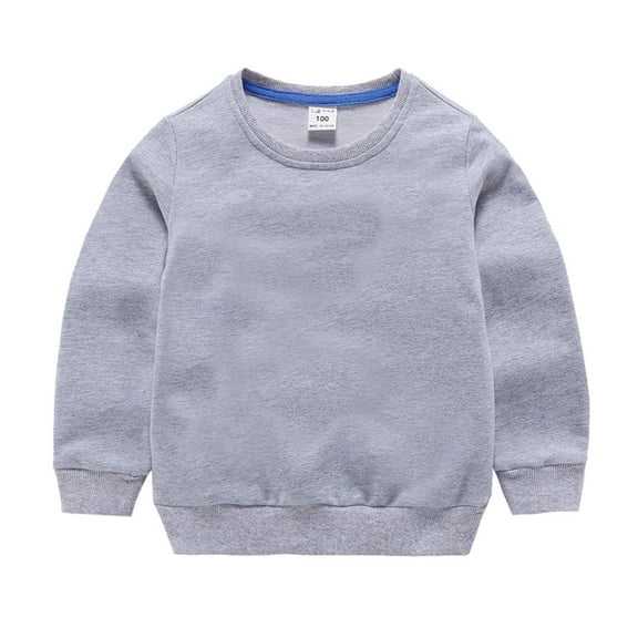 Ketyyh-chn99 Boy Girl Solid Cotton Pullover Hoodie with Drawstring Kids Basic Hooded Sweatshirt Long Sleeve School Tops Grey,2-3 Years