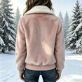 thumbnail image 4 of Women's Soft Fuzzy Jacket, Stylish Zip Front Fall Winter Outerwear with Sherpa Trim, 4 of 8