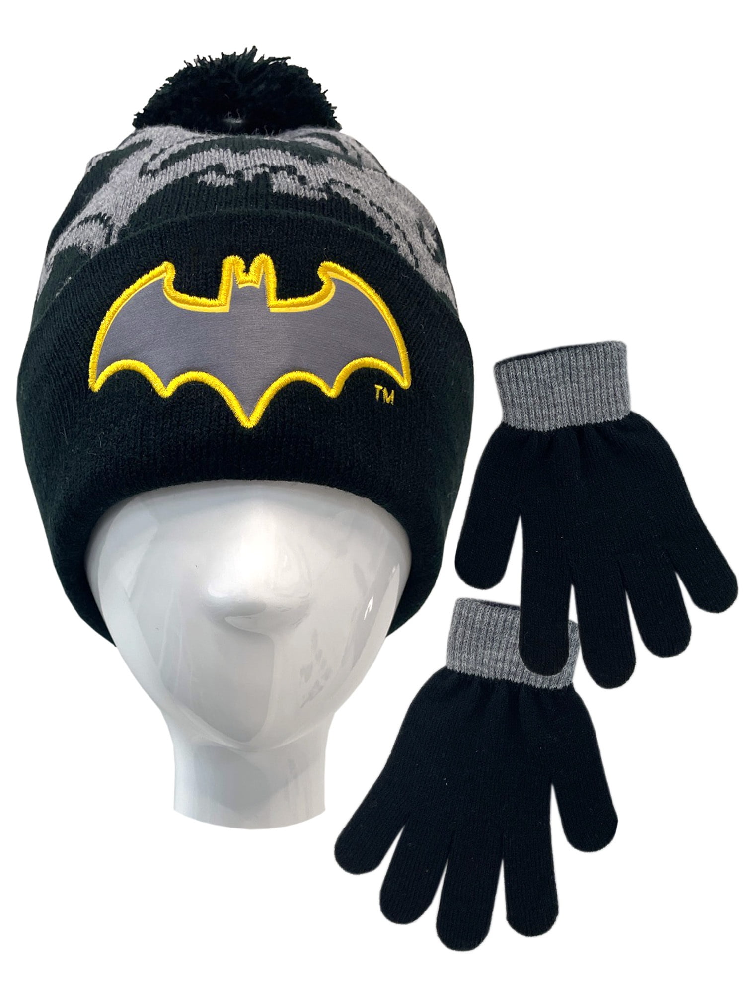 One Size DC Comics Boys Batman Camo Beanie and Gloved Cold Weather Set 