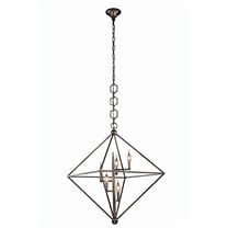 Elegant Lighting Nora 30" 5 Light Pendant Lamp in Aged Iron