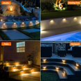thumbnail image 3 of 10 luces solares para cubierta, lámpara solar LED impermeable con acabado en bronce para caminos exteriores, patios, escaleras, escalones y cercas. (Blanco cálido), 3 of 4