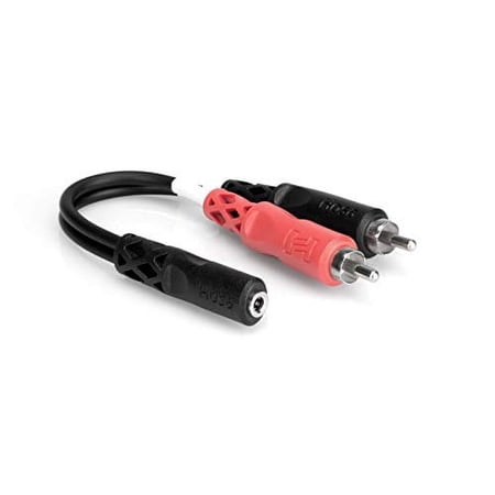 UPC: 0728736015319 | Hosa – YMR-197 – Stereo Mini 3.5mm Female to 2 RCA Male Y-Cable – 6 In.