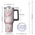 thumbnail image 2 of 40oz Pioneer Flower Floral Print Pattern Insulated Tumbler with Handle, BPA-Free Leak Proof Lid and Straws, Double Wall Vacuum, Hot 12h/Cold 34h, 2 of 6