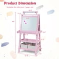 thumbnail image 3 of Costway Kids Art Easel Double Sided Chalkboard Magnetic Whiteboard with Storage Tray Pink, 3 of 8