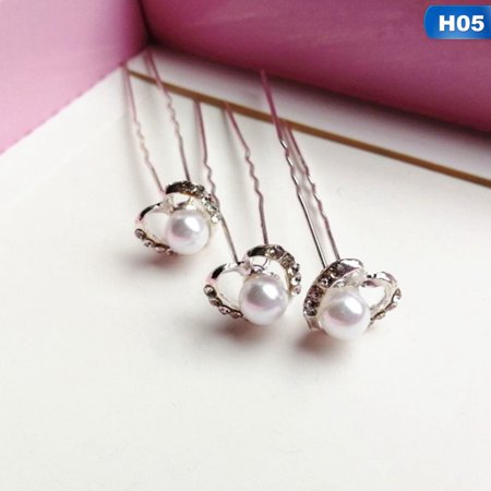 Fancyleo Clear Crystal Rhinestone Bridal Lady Hair Pins Wedding