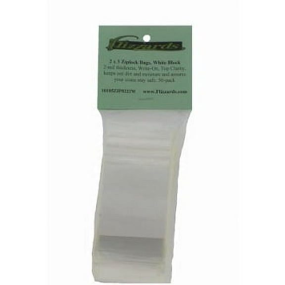 Ziplock 2x3 Reclosable White Block Poly Bags, 2 mil, 50 pk