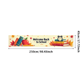 thumbnail image 3 of Bannière de Bienvenue Colorée pour la Rentrée Scolaire avec Apple Books Réveil et Décors de Feuilles d'Automne, Toile de Fond pour Entrée Scolaire Fête en Classe Accessoires de Photographie Décorations, 3 of 4
