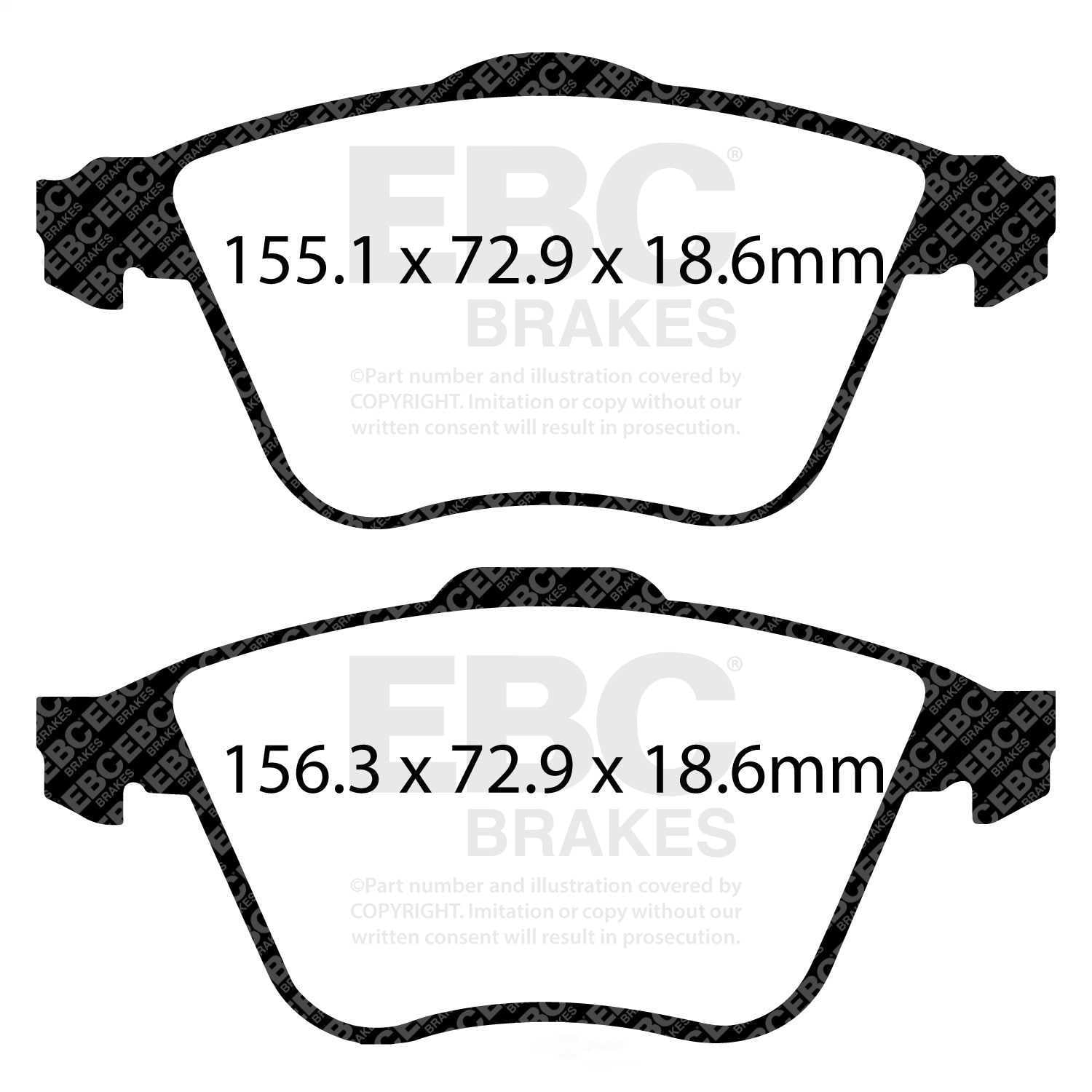 UD9152/ EBC OE Brake Pads Fits select: 2007-2013 MAZDA 3, 2004-2011 VOLVO S40
