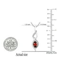 thumbnail image 3 of Dazzlingrock Collection 8X4mm Marquise Garnet & Round White Diamond Twist Infinity Pendant for Women with 18 Inch Silver Chain (0.05 ctw, Color I-J, Clarity I1-I2) in 14K White Gold, 3 of 4
