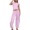 thumbnail image 1 of Yuyuzo Ensemble de Détente pour Femmes Deux Pièces Crop Top Taille Élastique Bas Resserré, 1 of 6