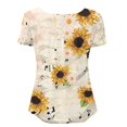 thumbnail image 5 of Chririnla Music Blouses for Women Plus Size Sunflower Tops Shirt Short Sleeve Tunic Blouse Summer V Neck Swing T Shirts, 5 of 6