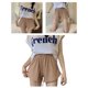 thumbnail image 5 of Pantalones cortos deportivos para mujer, ropa deportiva con cordón de cintura elástica alta para correr y trotar, marrón S, 5 of 12