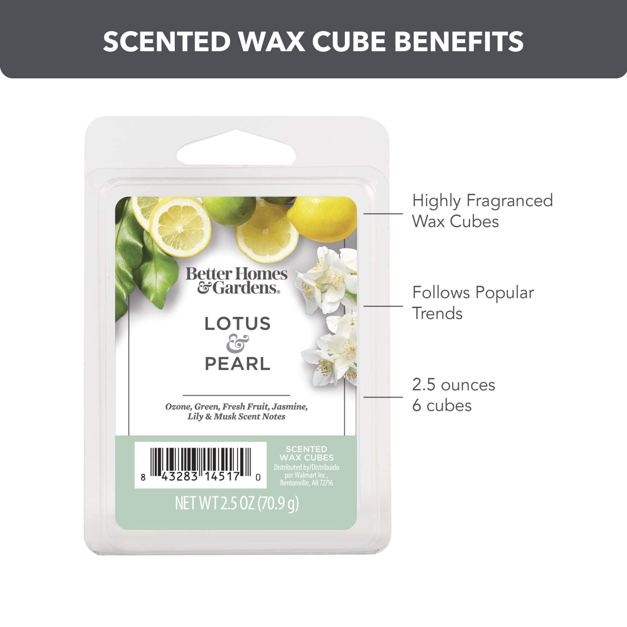 Lotus & Pearl Scented Wax Melts, Better Homes & Gardens, 2.5 oz (5-Pack)