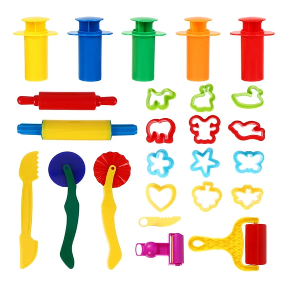 MasteelfCA 25Pcs Clay Dough Tools Set Colored Smart Dough Tools Kit for Children Toddler