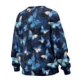 thumbnail image 5 of Xoenoiee Blue Butterfly Print Oversized Sweatshirts for Women Crewneck Sweaters Pullover Comfy Hoodies Fall Outfits Fashion 2025 Winter Clothes, Size S, 5 of 7