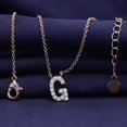 thumbnail image 3 of 18K Rose Gold Plated Initial Necklace | Moissanite Diamond Alphabet Necklace | Dainty Necklaces for Her | Letter "G" Pendant Necklace |18" + 2" Adjustable Chain, 3 of 6