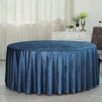 Efavormart 120" Wholesale Round Tablecloth Navy Blue Premium Velvet Round Tablecloth For Wedding Party Events