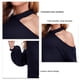 thumbnail image 5 of Hombro frío knit gota hombro linterna manga larga crewneck knit suave suelta waffle pullover para mujeres azul marino XL, 5 of 5