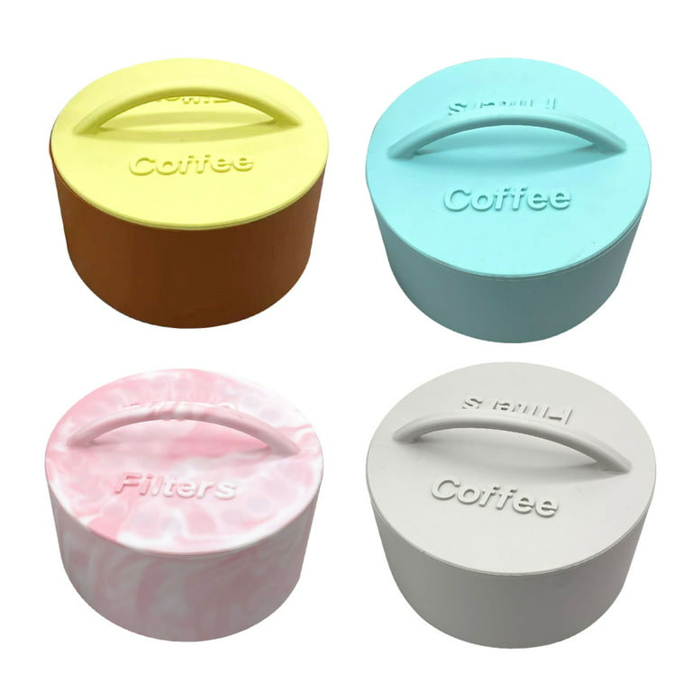 Silicone Coffee Filter Dispenser Storage Box with Lid for Coffee Bar  Accessories Pink