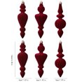 thumbnail image 3 of 6 Pack Christmas Tree Ornaments Set Vintage Finial Hanging Baubles for Holiday Mantel Decor Indoor Home Decoration Spindle Drop Ornaments for Xmas Tree Party Display Festive Hanging, Red, Style C, 3 of 7