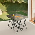 thumbnail image 6 of Folding TV Tray Table Set of 4, Portable Sofa Side Table, Industrial Snack Table End Table, 6 of 7