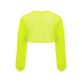 thumbnail image 2 of Eandarui Kids Girls Fishnet Crop Top Long Sleeve Hollow Out Mesh Shirt Hip Hop Jazz Street Dance Top Fluorescent Green 14, 2 of 7