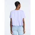 thumbnail image 3 of Scoop Women’s and Women's Plus Pleated Cropped Cotton Tee, Sizes XS-4X, 3 of 5