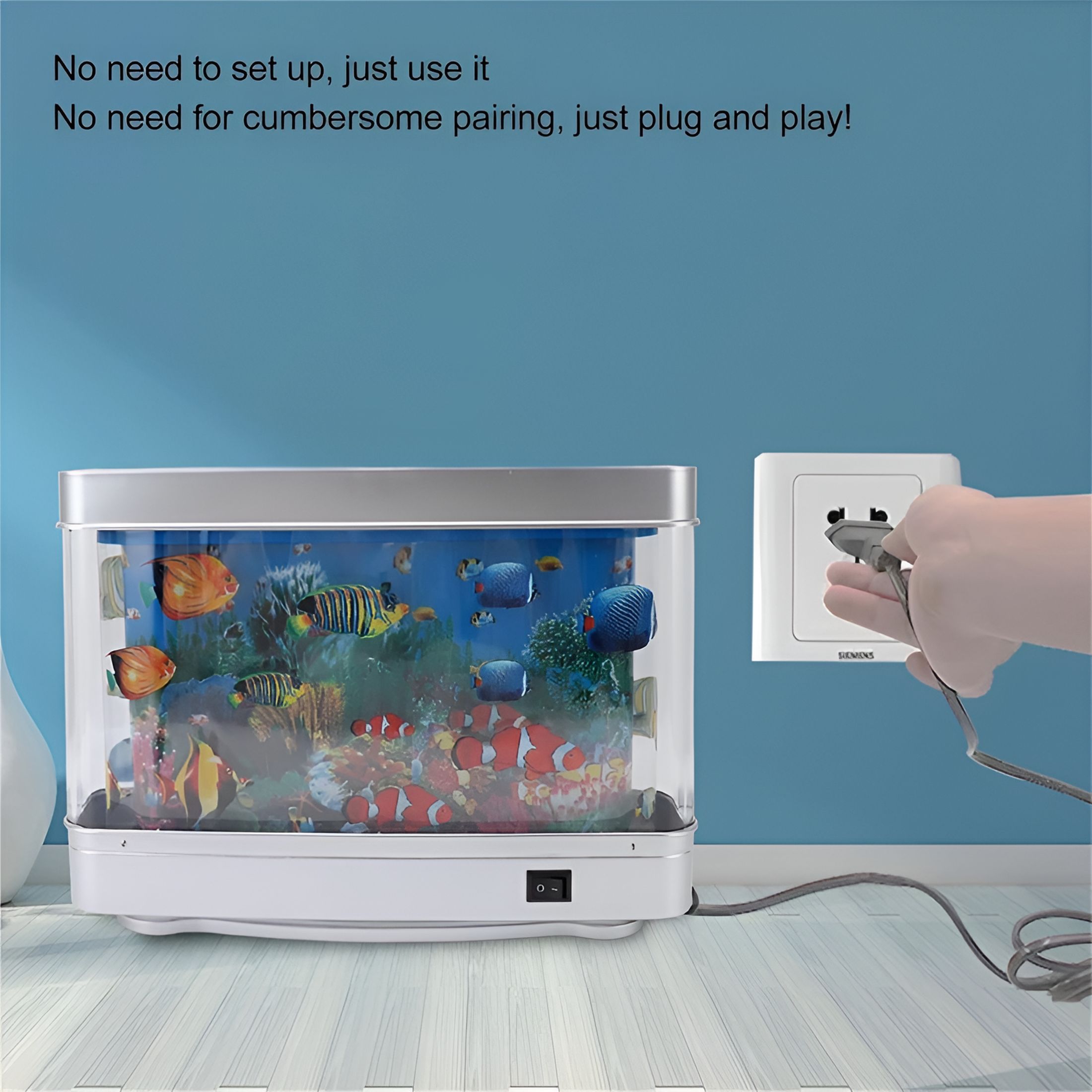 ACDANC Fish Lamp Decor Fake Fish Tank Mini Aquarium Artificial Fish Tank with Moving Fish Perfect Sensory Lamp