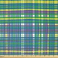 thumbnail image 2 of Ambesonne Abstract Fabric by the Yard Microfiber, Colorful Stripes Plaid, 3 Yards, Purple Sea Blue Yellow, 2 of 2