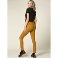 thumbnail image 5 of Made by Johnny Women's Casual Leggings Stretchy Work Ankle Pants Office Slacks with Pocket XL MUSTARD, 5 of 6
