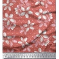 thumbnail image 1 of Soimoi Orange Cotton Duck Fabric Dot & Floral Printed Craft Fabric by The Yard 42 Inch Wide, 1 of 1