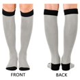 thumbnail image 2 of Haosy Compression Socks for Men Women Knee High Running Socks for Nurse Hiking Recovery Travel Athletic 2 Pairs Grey, 2 of 9