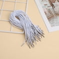 thumbnail image 2 of 50PCS Elastic Barbed Cords Elastic Loop Stretch Round String with Metal Barbs Barbed Fastener for Mask Making Book Binding Crafting (White), 2 of 5