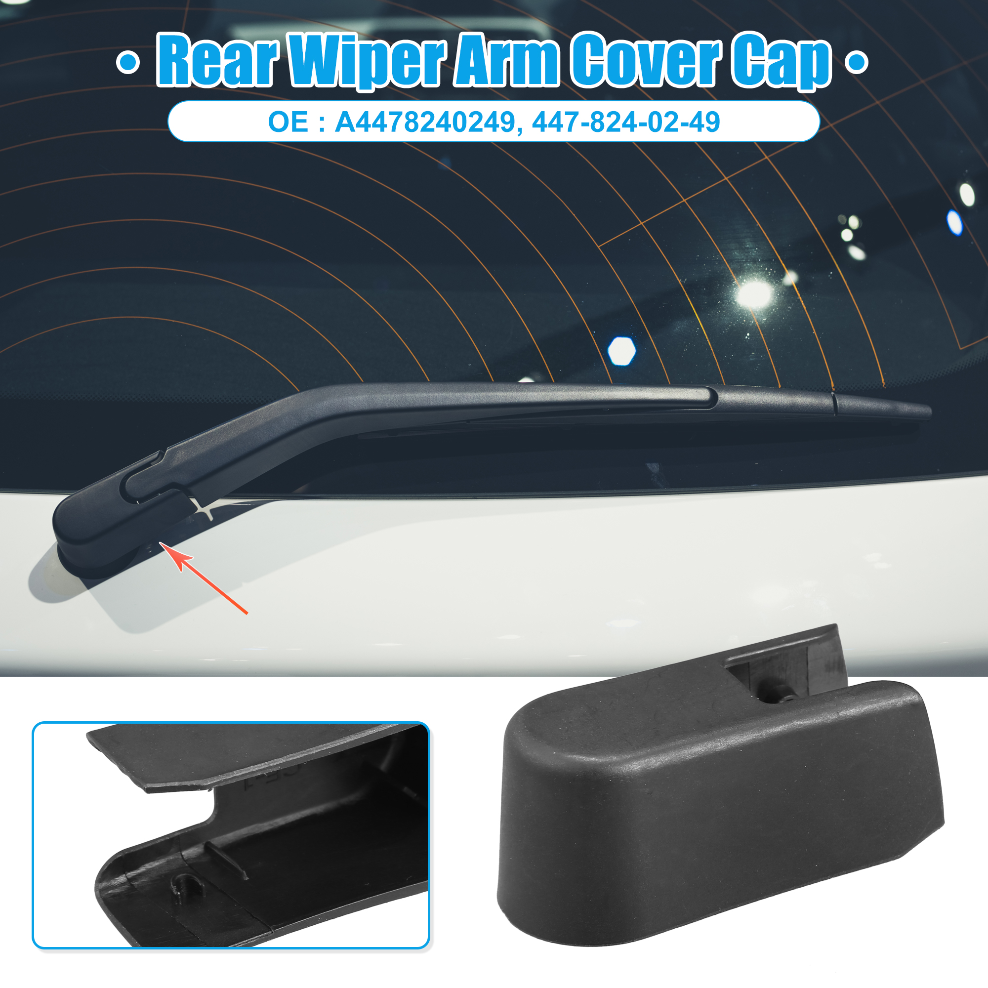 Unique Bargains Rear Wiper Arm Cover Cap for Mercedes Vito 2014-2020 A4478240249