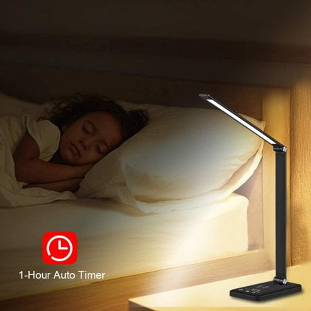 Multifunctional Led Desk Lamp With Wireless Charger Usb Charging Port 5 Lighting Modes Brightness Levels Sensitive Control 30 60 Min Auto Timer Eye Caring Office Adapter Com Multifunctional Led Desk Lamp With, Led Desk Lamp With Wireless Charger Usb Charging Port