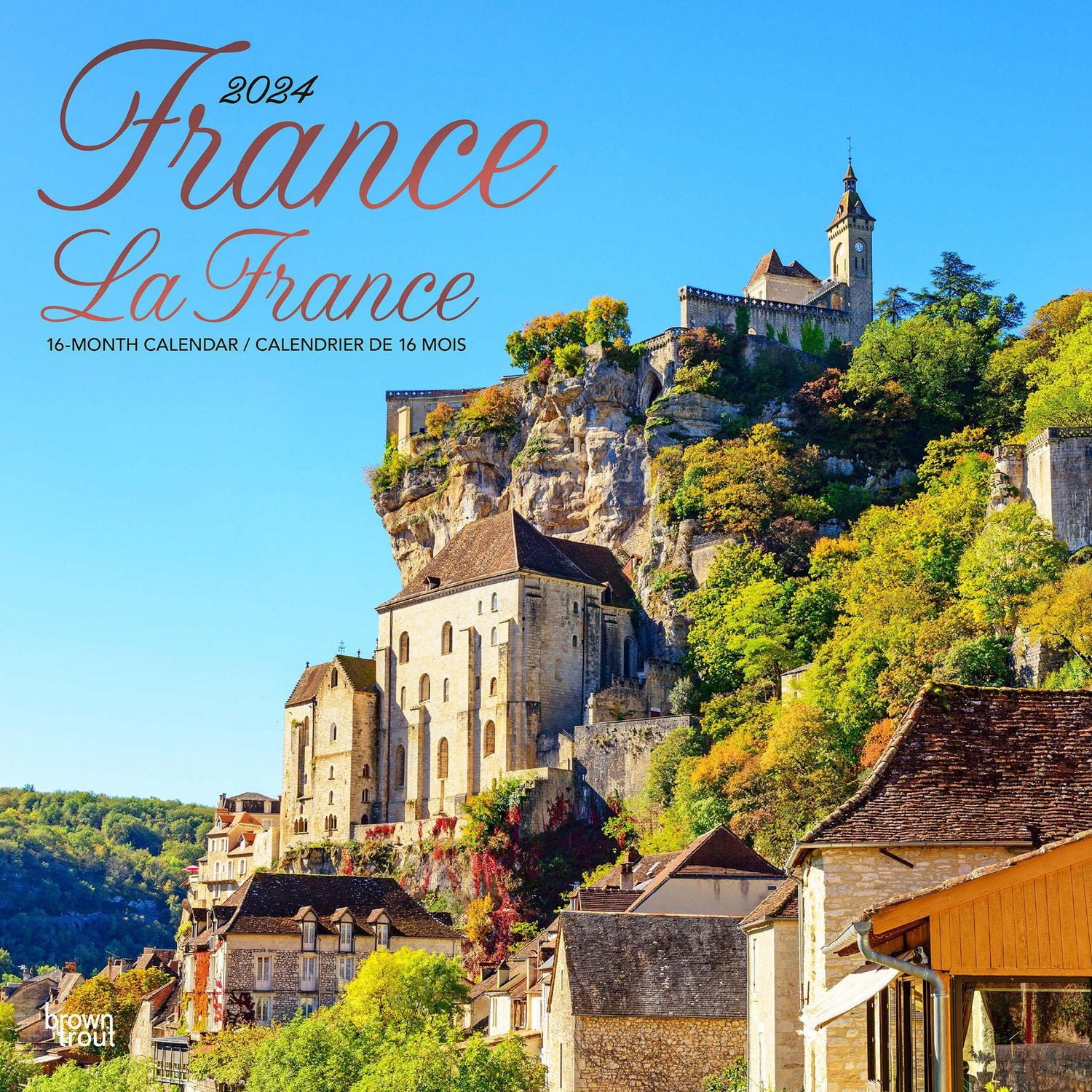 BrownTrout France La France 2024 12x24 Inch Square Wall Calendar, 9781975462734