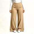 thumbnail image 4 of cocolona Womens Casual Loose Plus Size Yoga Pants Elastic Waist Straight Wide Leg Pants with Pockets, 4 of 5